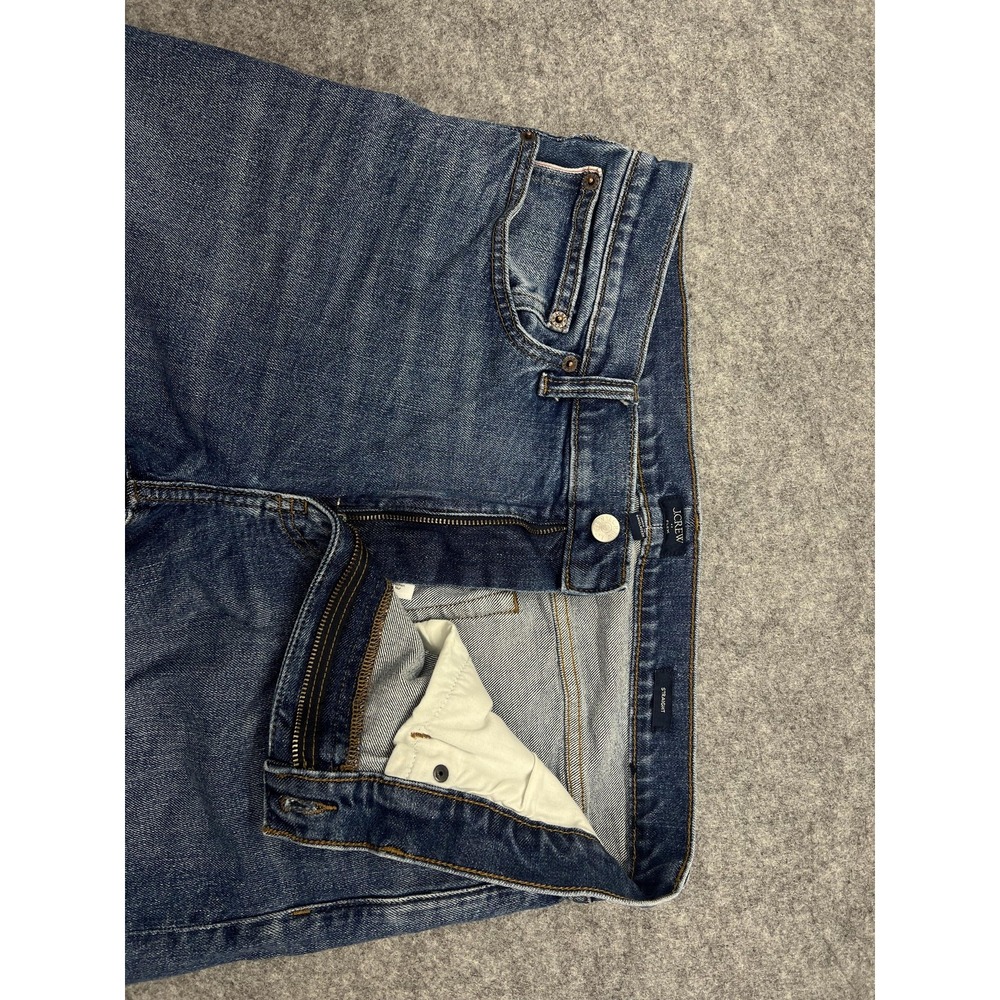 J.Crew Flex Straight Jeans Mens 34x28* Blue Selvedge Denim Stretch Medium Wash - Picture 5 of 15
